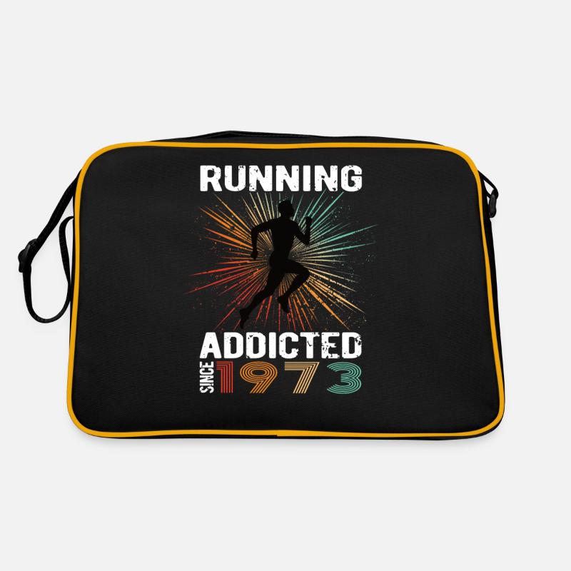 Running Vintage Running Addicted runner jogger 1973 - Sac Retro - noir/or