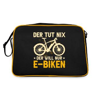 Der tut nix der will nur E-Biken E-Bike Elektrofah - Retro Tasche - Schwarz/Gold - Hinten