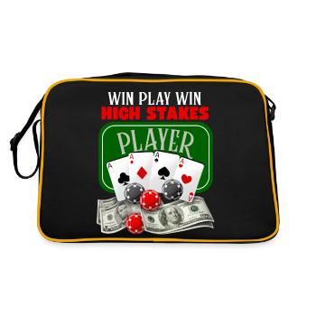Poker, Jeu de poker, Jetons de poker, Dire - Sac Retro - noir/or - Dos