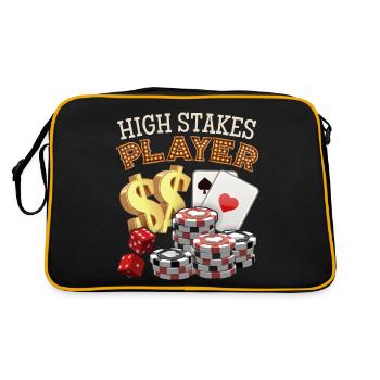 Jeu de poker, jetons de poker, sort - Sac Retro - noir/or - Dos
