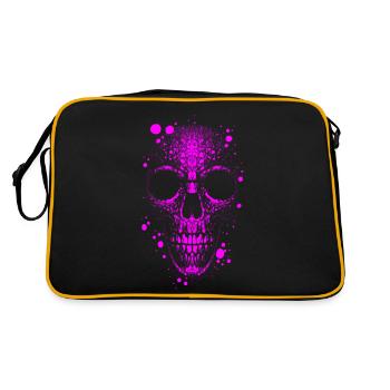 Totenkopf Skull - Retro Tasche - Schwarz/Gold - Hinten