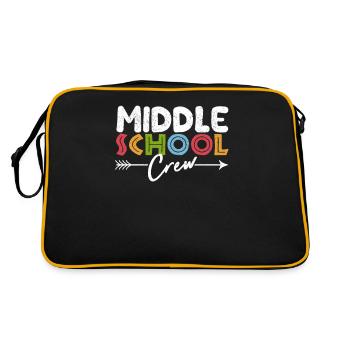 Middle School Crew Retro Funny Teacher Student - Retro Bag - black/gold - Back