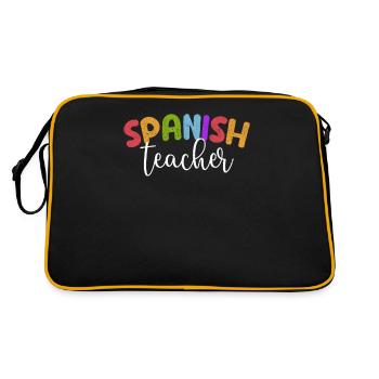 Spanish Teacher Retro Funny Back To School Student - Retro Bag - black/gold - Back