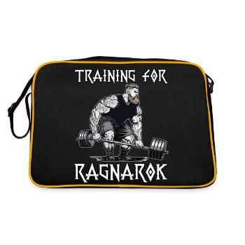 Provokantes Wikinger Motiv Nordische Mythologie - Retro Tasche - Schwarz/Gold - Hinten