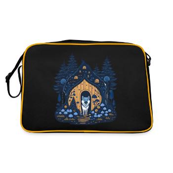Loup dans un chalet - Sac Retro - noir/or - Dos