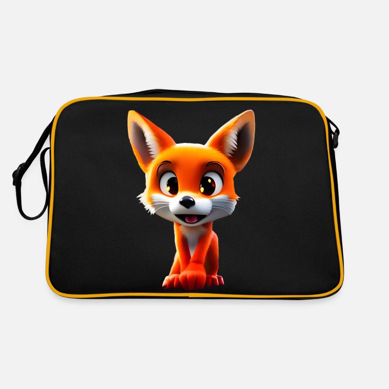 Fuchs mit großen Kulleraugen Retro Tasche