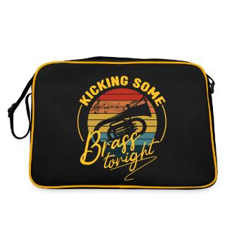 Kicking Some Brass Tonight Baritone Player Gifts - Retro Bag - black/gold - Back