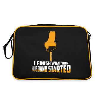 I Finish What Your Husband Started Job Professiona - Retro Bag - black/gold - Back