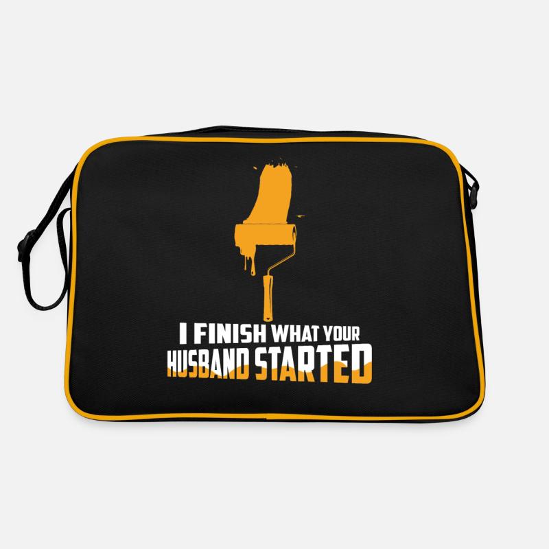 I Finish What Your Husband Started Job Professiona - Retro Tasche - Schwarz/Gold