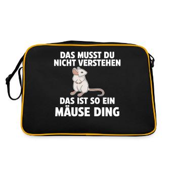 Das ist so ein Mäuse Ding - Retro Tasche - Schwarz/Gold - Hinten