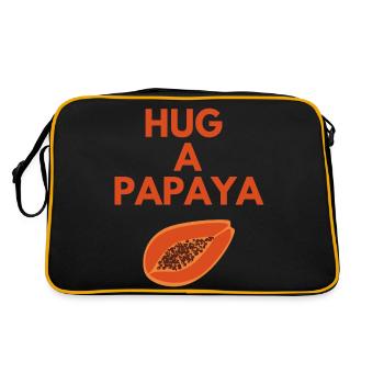 HUG A PAPAYA - Retro Bag - black/gold - Back