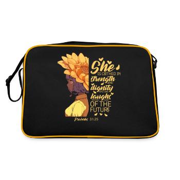 Verset de la Bible chrétienne Proverbes de tournesol Cool Pun - Sac Retro - noir/or - Dos
