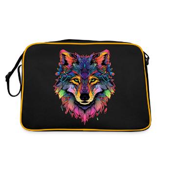 Loup géométrique ColorFull - Sac Retro - noir/or - Dos