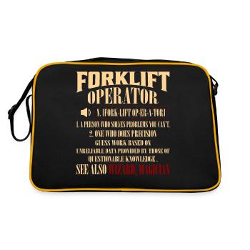 Forklift Operator Noun Operator Forklifter Driver - Retro Tasche - Schwarz/Gold - Hinten