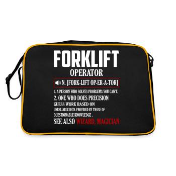 Forklift Operator Noun Driver Forklifter Operator - Retro Tasche - Schwarz/Gold - Hinten