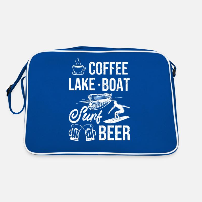 Kaffee See Boot Surf Bier Lustig Wake Surfer Wake Retro Tasche