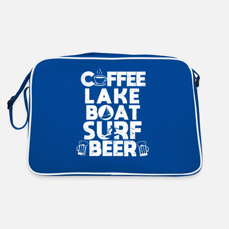 Coffee Lake Boat Surf Beer Funny Wake Surfer Wake Retro Bag