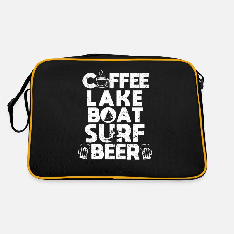 Café Lac Bateau Surf Bière Drôle Wake Surfer Wake Sac Retro