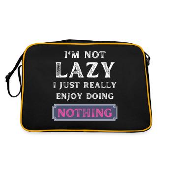 I'm Not Lazy I Just Really Enjoy Doing Nothing - Retro Bag - black/gold - Back