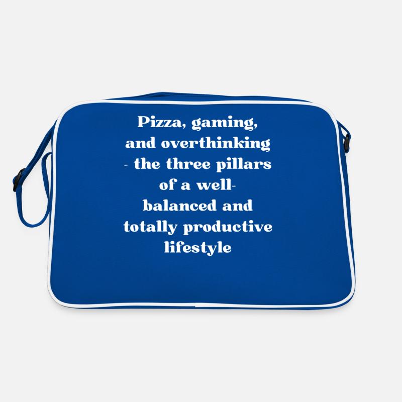 pizza overthinking gaming Retro Tasche