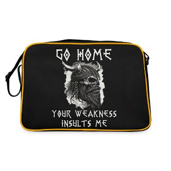 Provocative Viking motif Norse mythology - Retro Bag - black/gold - Back