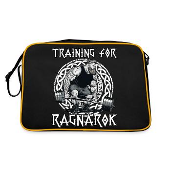Wikinger Training for Ragnarok Krieger Wikinger - Retro Tasche - Schwarz/Gold - Hinten
