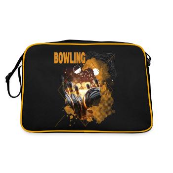 Bowling Bowling Bowling Ball Quilles Joueurs de bowling - Sac Retro - noir/or - Dos