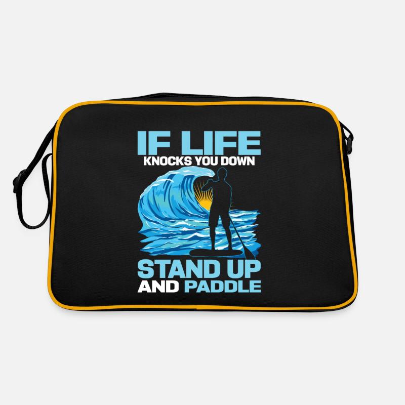 If Life Knocks You Down Stand Up And Paddle SUP Bo Retro Tasche