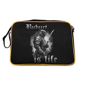 Dunkler Buhurt Ritter Wettkampf Turnier Krieger - Retro Tasche - Schwarz/Gold - Hinten