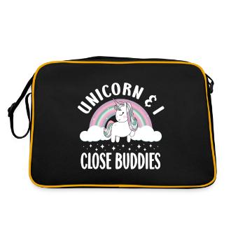 Vintage Rainbow Unicorn & I - Close Buddies Spirit - Sac Retro - noir/or - Dos