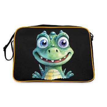 Aquarelles de crocodile - Sac Retro - noir/or - Dos