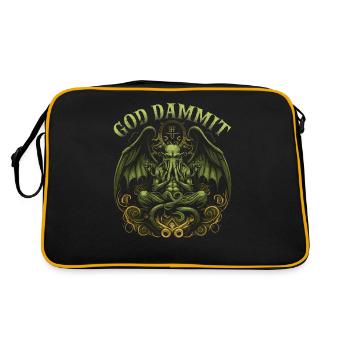 Cthulhu Cult God Dammit, Cosmic Horror Cthulhu - Retro Bag - black/gold - Back