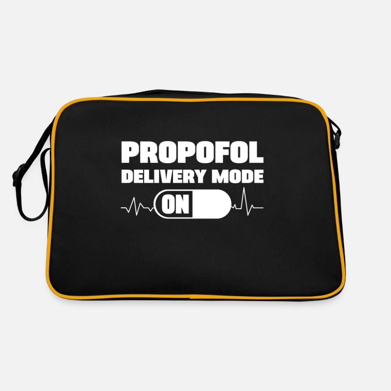 Mode d’administration de propofol sur le cadeau de l’infirmière anesthésiste - Sac Retro - noir/or
