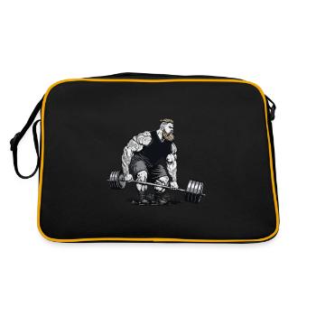 Wikinger Sport Fan Bodybuilding Fitness Wikinger - Retro Tasche - Schwarz/Gold - Hinten