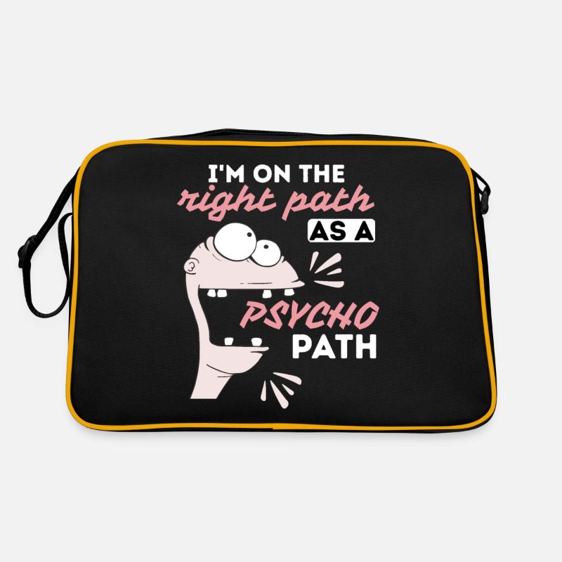 Comic Psychopath, lustiger Spruch Retro Tasche