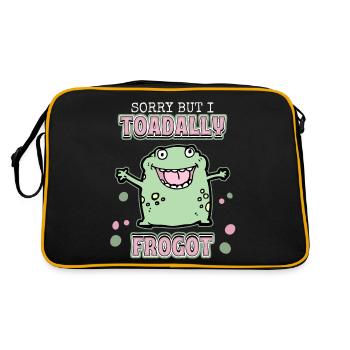 Kröte, Frosch, toad lustiger Spruch, Pun - Retro Tasche - Schwarz/Gold - Hinten