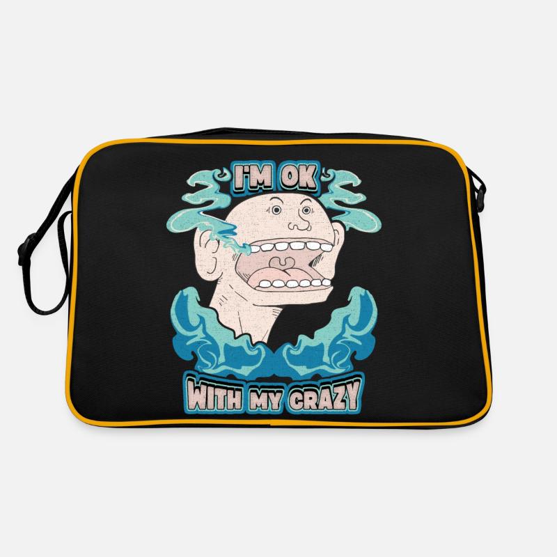 Comic, Comic Strips, Crazy Man, Funny Saying Retro Bag