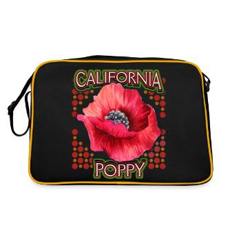 Poppy, Coquelicot de Californie, Coquelicot de Californie - Sac Retro - noir/or - Dos