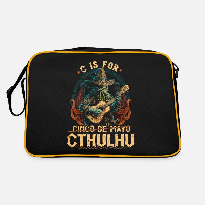 C Is For Cthulhu Cinco de Mayo, Funny Cosmic Retro Tasche