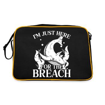 Im Just Here For The Breach Whales Aquarist Gift - Retro Bag - black/gold - Back