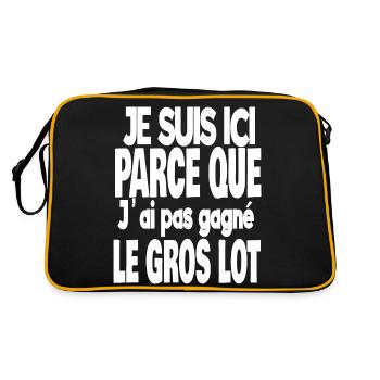 je suis ici parce que j'ai pas gagné le gros lot - Sac Retro - noir/or - Dos