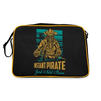 Instant Pirate Just Add Rum Drinking Alcohol - Retro Tasche - Schwarz/Gold - Hinten