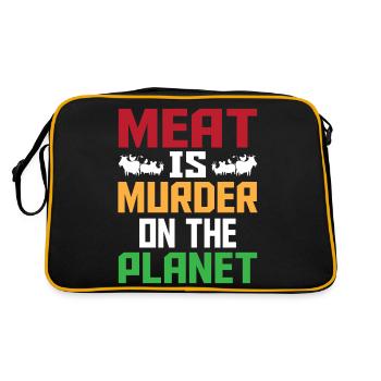 La viande est un meurtre sur la planète - Sac Retro - noir/or - Dos