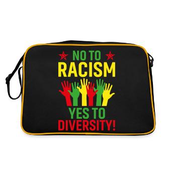No to Racism, Yes to Diversity - Retro Bag - black/gold - Back