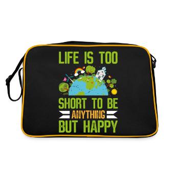 La vie est trop courte pour être autre chose qu’heureuse - Sac Retro - noir/or - Dos