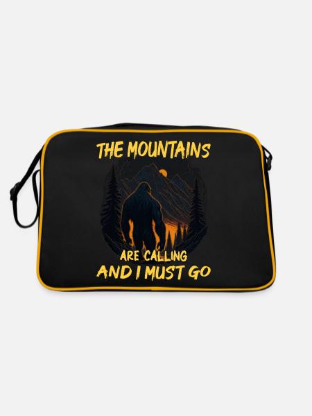 The Mountains Are Calling and I Must Go - Bigfoot - Retro Bag - black/gold - Back