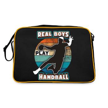 Handball Joueur De Handball, Dicton Sportif, Arc-en-ciel - Sac Retro - noir/or - Dos