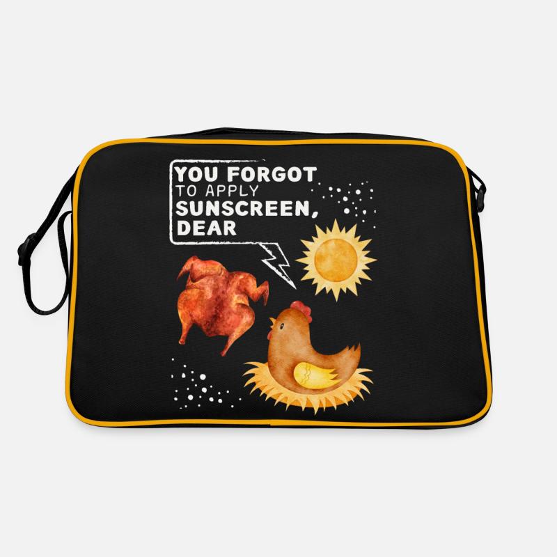 Lustiger Hühner Spruch, Huhn Witz Sonnenbaden Retro Tasche
