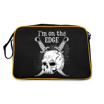Funny skull, skull with dagger, saying - Retro Bag - black/gold - Back