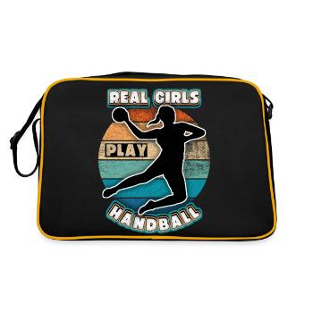 Handball Handball Joueur de sport Dicton arc-en-ciel - Sac Retro - noir/or - Dos